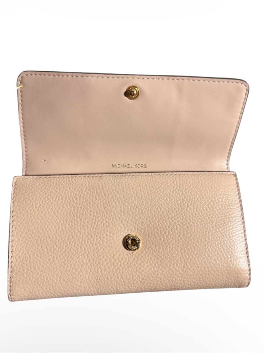 Michael Kors Rose Pink Pebbled Leather Continental Wallet with Gold Hardware - Picture 7 of 15